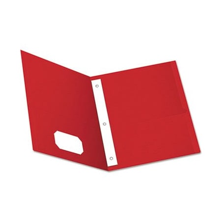 Tops Business Forms Oxford, Twin-Pocket Folders With 3 Fasteners, Letter, 1/2in Capacity, Red, 25PK 57711